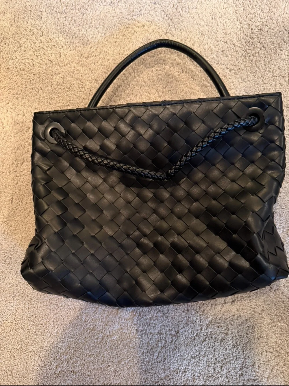 Source Unknown Black Braided-Handle Shoulder Bag - Picture 3 of 5